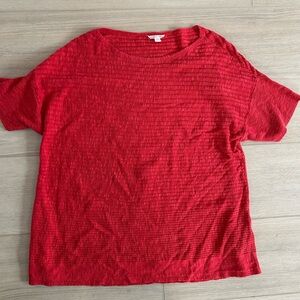 Eileen Fisher Linen and Cotton Short Sleeve Top